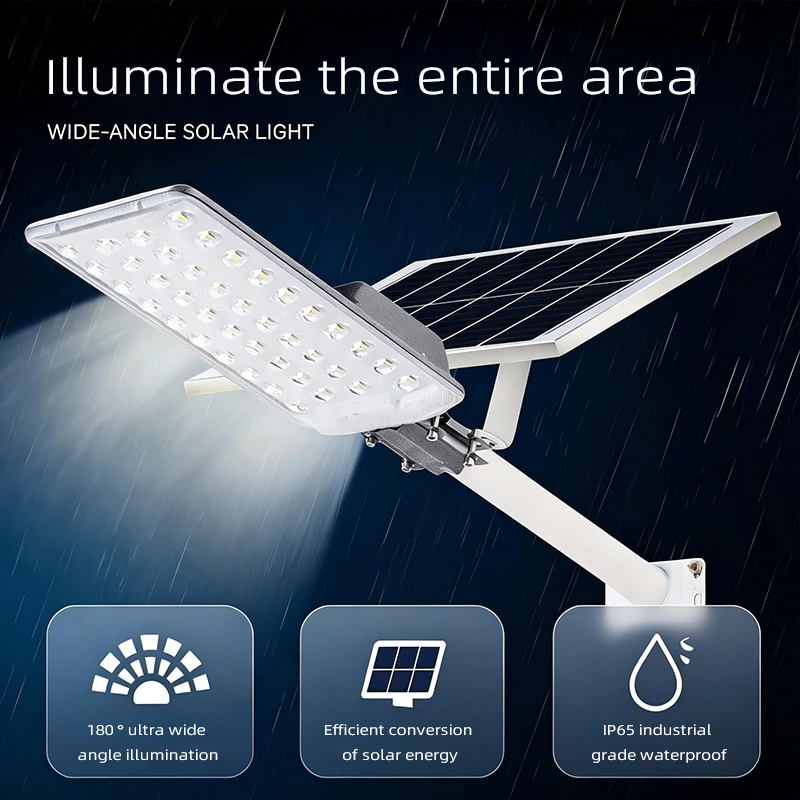 High-Power Waterproof Solar Street Lamp Head Backyard Safe Floodlighting Outdoor Lighting Solar-Powered Lamp Post