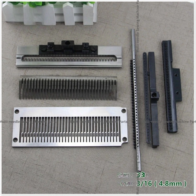 

1set 33-Needle 3/16 4.8mm Gauge Set 33-pin Needle Plate Presser Foot Feed Dog for Qingliu Multi-needle Industrial Sewing Machine
