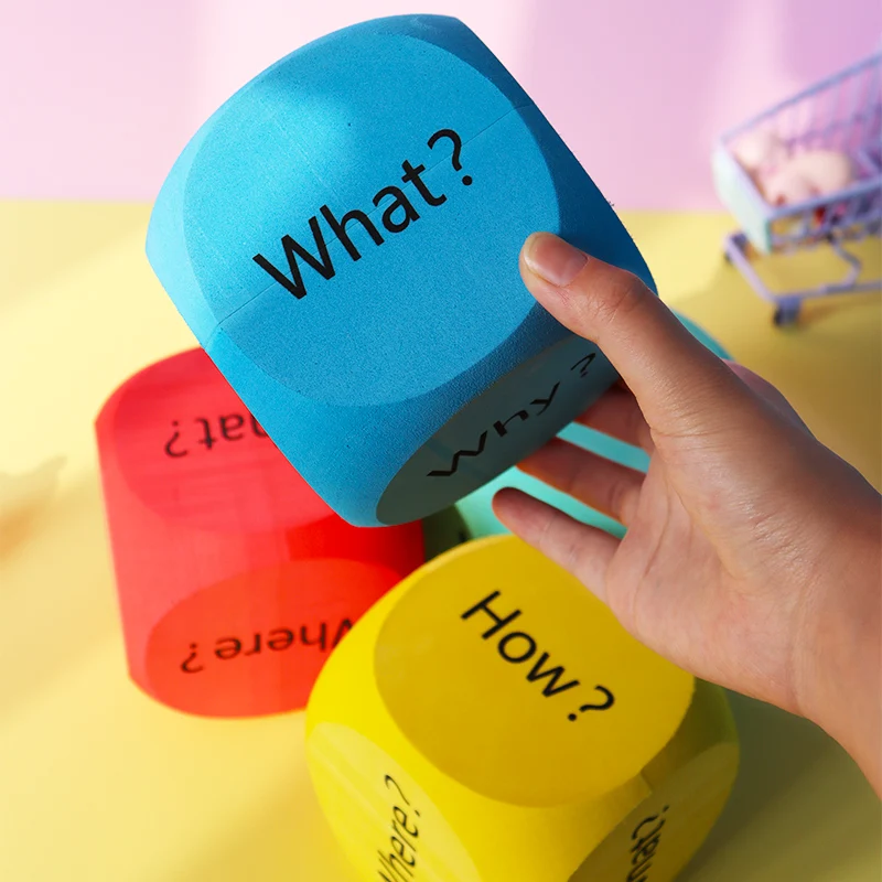 10cm Foam Question Dice Party Cognition Learning Educational Classroom Supplies Teaching Aids Safety Baby Cube Blocks Toys