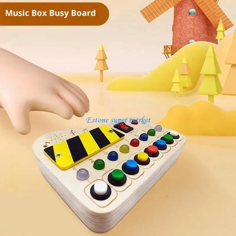 090B 幼児の聴覚感覚の発達のための木製音楽ビジーボード、微細運動能力