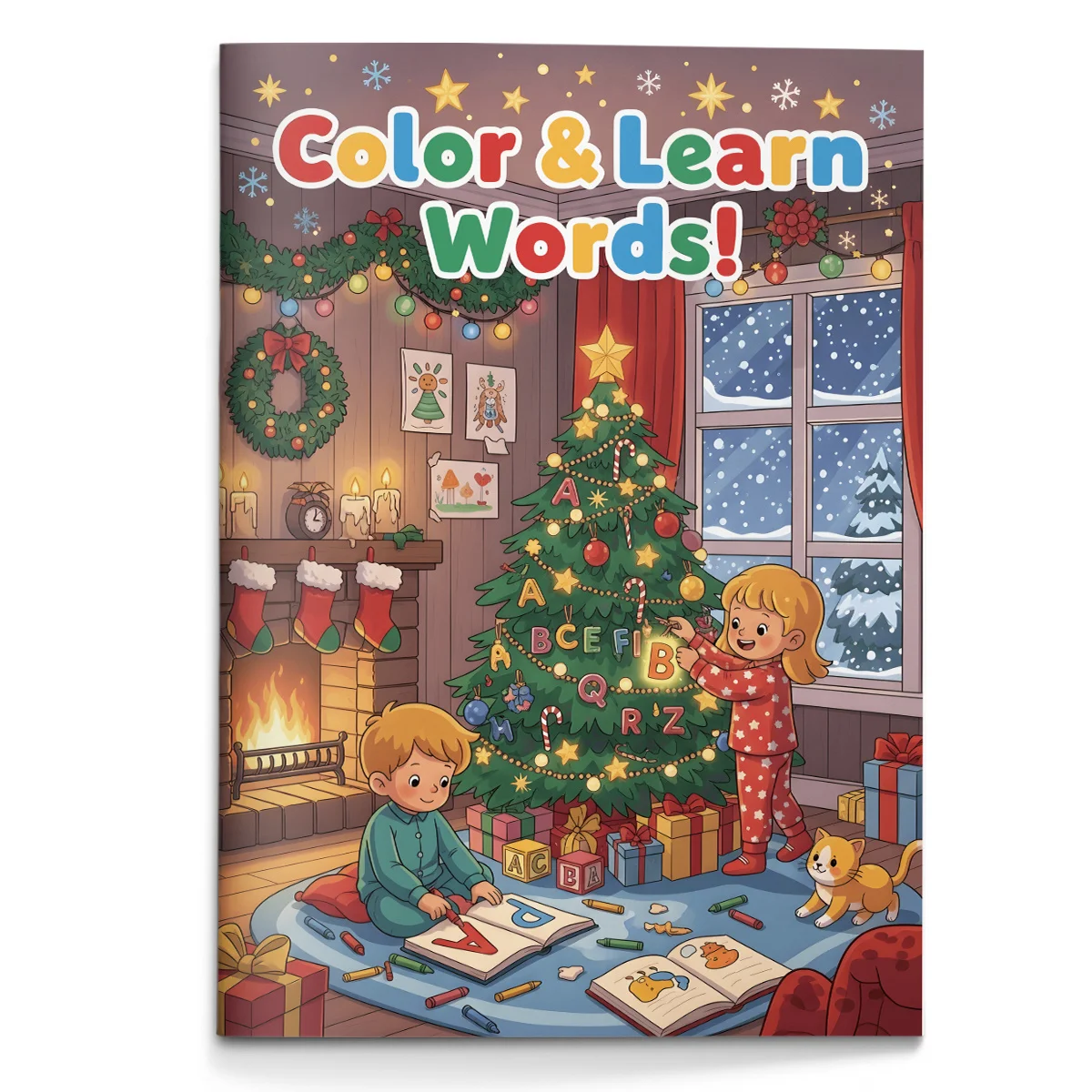 Color and Learn Words Activity Book for Kids Fun Educational Coloring Workbook to Learn Vocabulary Letters and Spelling Build
