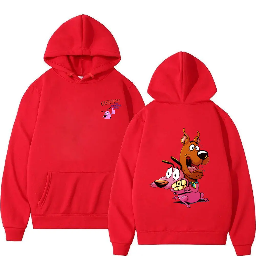 Moed De Lafaardly Hond Logo Hoodies Dubbelzijdig Print Mannen Vrouwen Mode Drop-schouder Mouw Sweatshirt Cartoon 90's trui