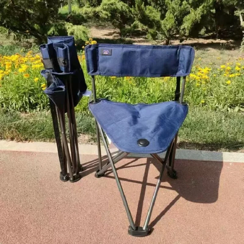 

Extra Large Folding Camping Chair with Backrest and Carry Strap Portable Tripod Stool for Outdoor Fishing Hiking
