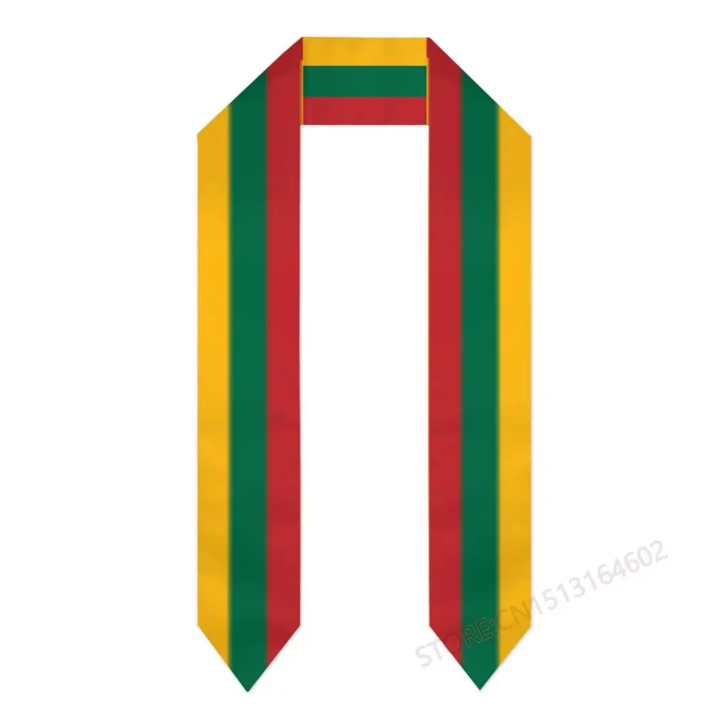 Custom Name Or Logo Lithuania Flag Scarf Graduation Stole Sash International Study Abroad Class of 2023 Shawl