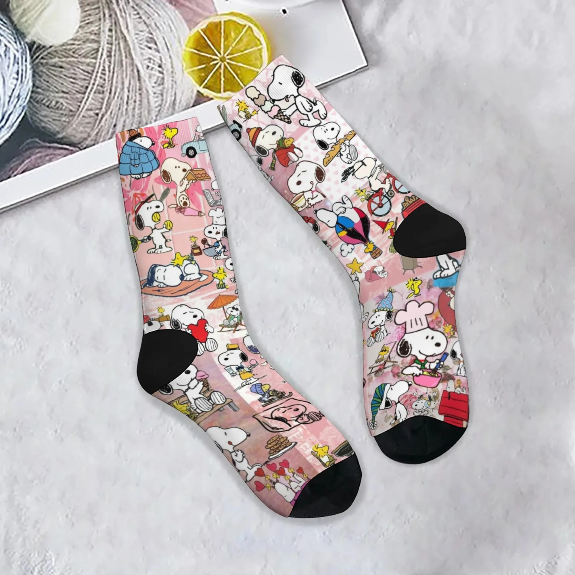

Novelty Cartoon Snoopy Casual Men's Socks Comfortable Breathable Non-slip Socks Harajuku Retro Street Hip-hop Crew Socks Gift