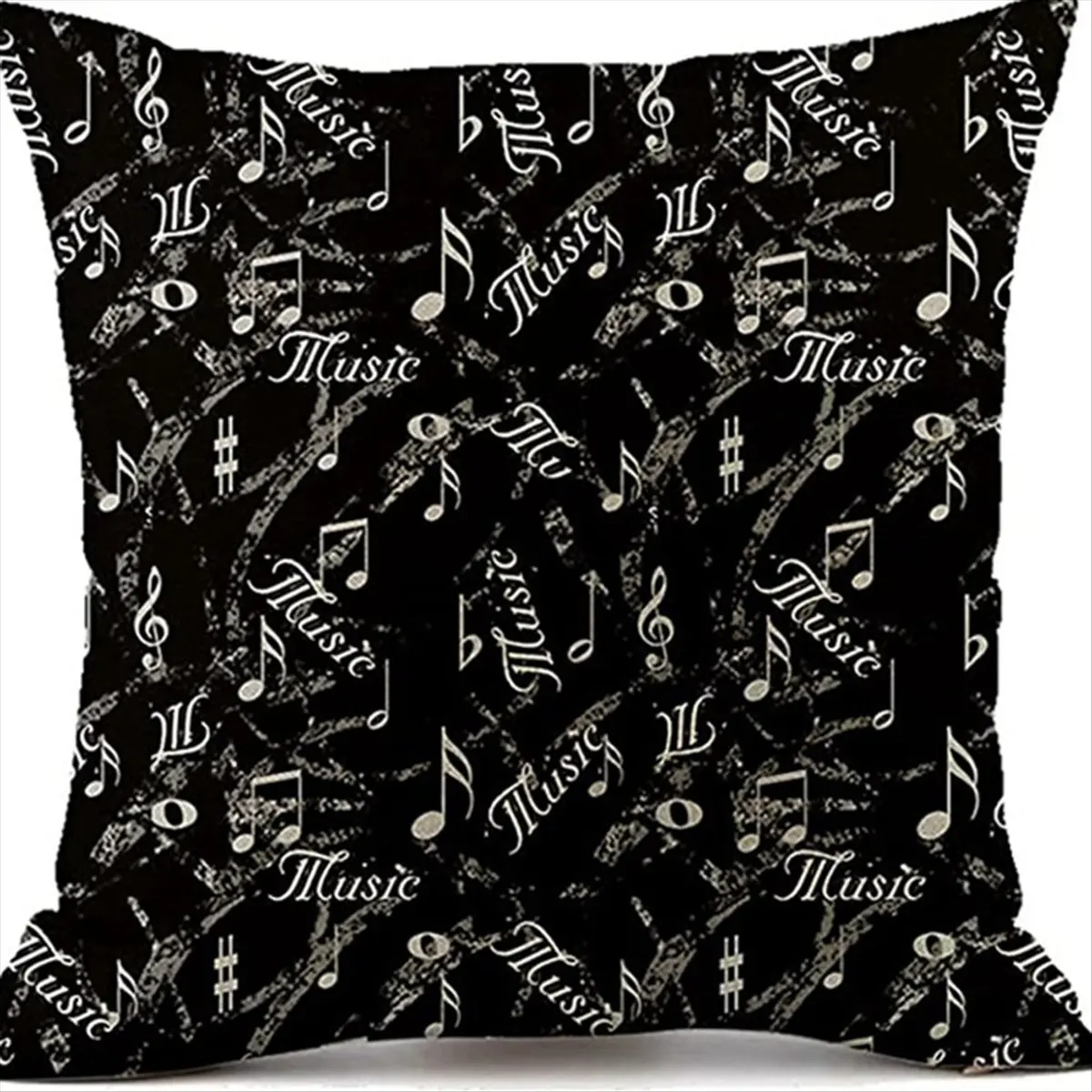 Capa de almofada decorativa com notas musicais ABJS, série New-Living, capa de almofada decorativa com design de dupla face, C