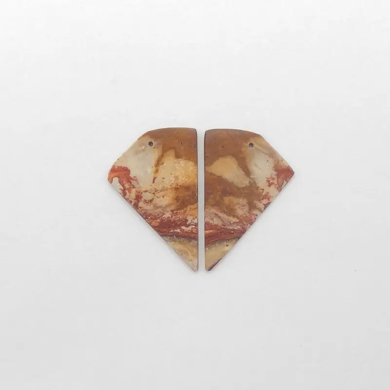 Polished Fire Picture Jasper Round Cabochon – Natural Red-Orange Gemstone with Fiery Swirl Patterns for Artisanal Jewelry Makin