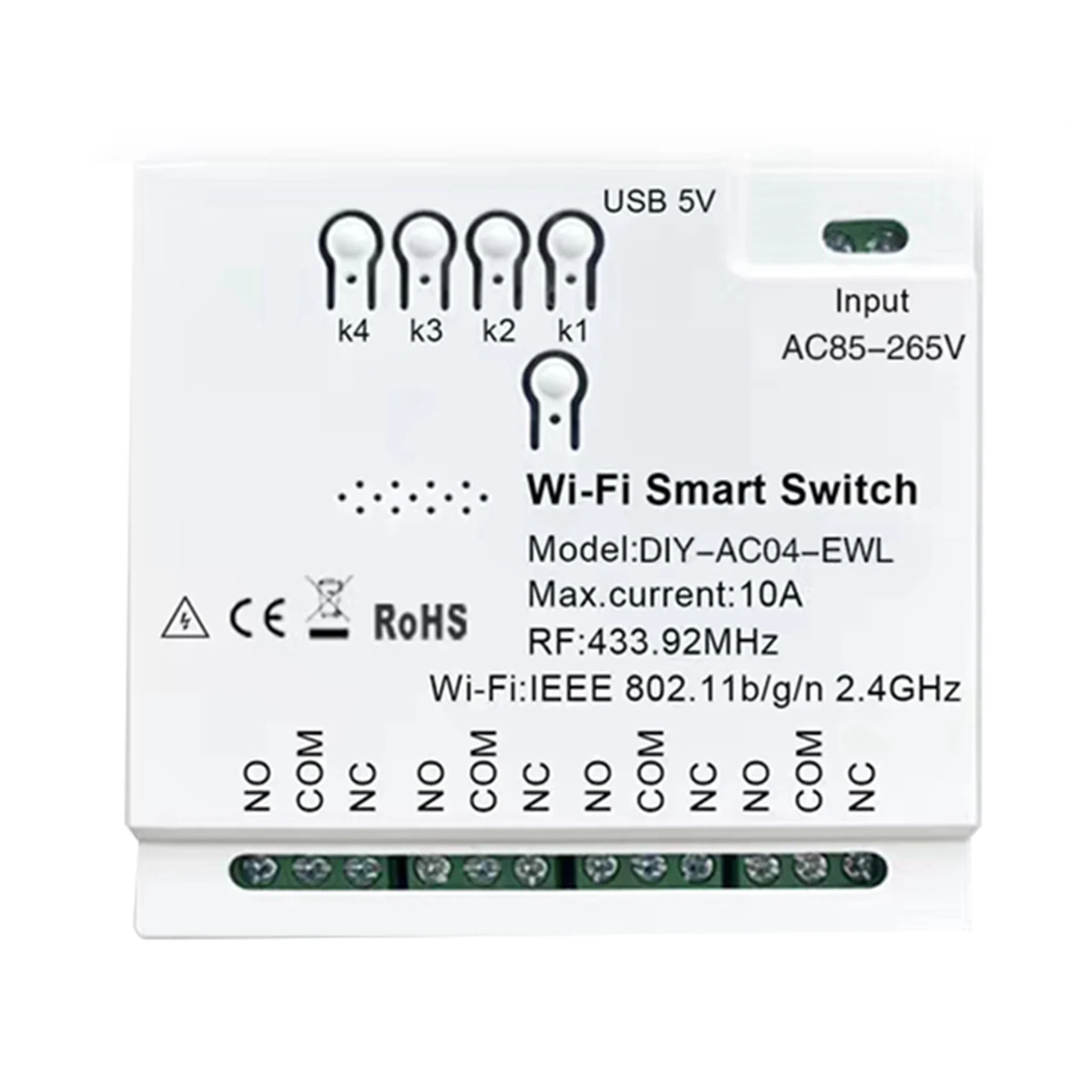 

BMBY-4X 4CH Ewelink Wifi Smart Switch RF433 85-265V 2.4G Wifi Smartlife Home Automation Module For IFTT Alexa Google Home