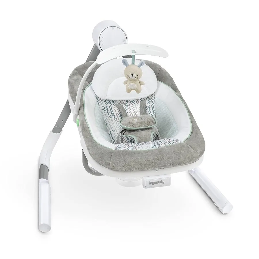

Anyway Sway 5-Speed Multi-Direction Portable Foldable Baby Swing Infant Seat with Vibrations Nature Sounds for 0-9 Mo