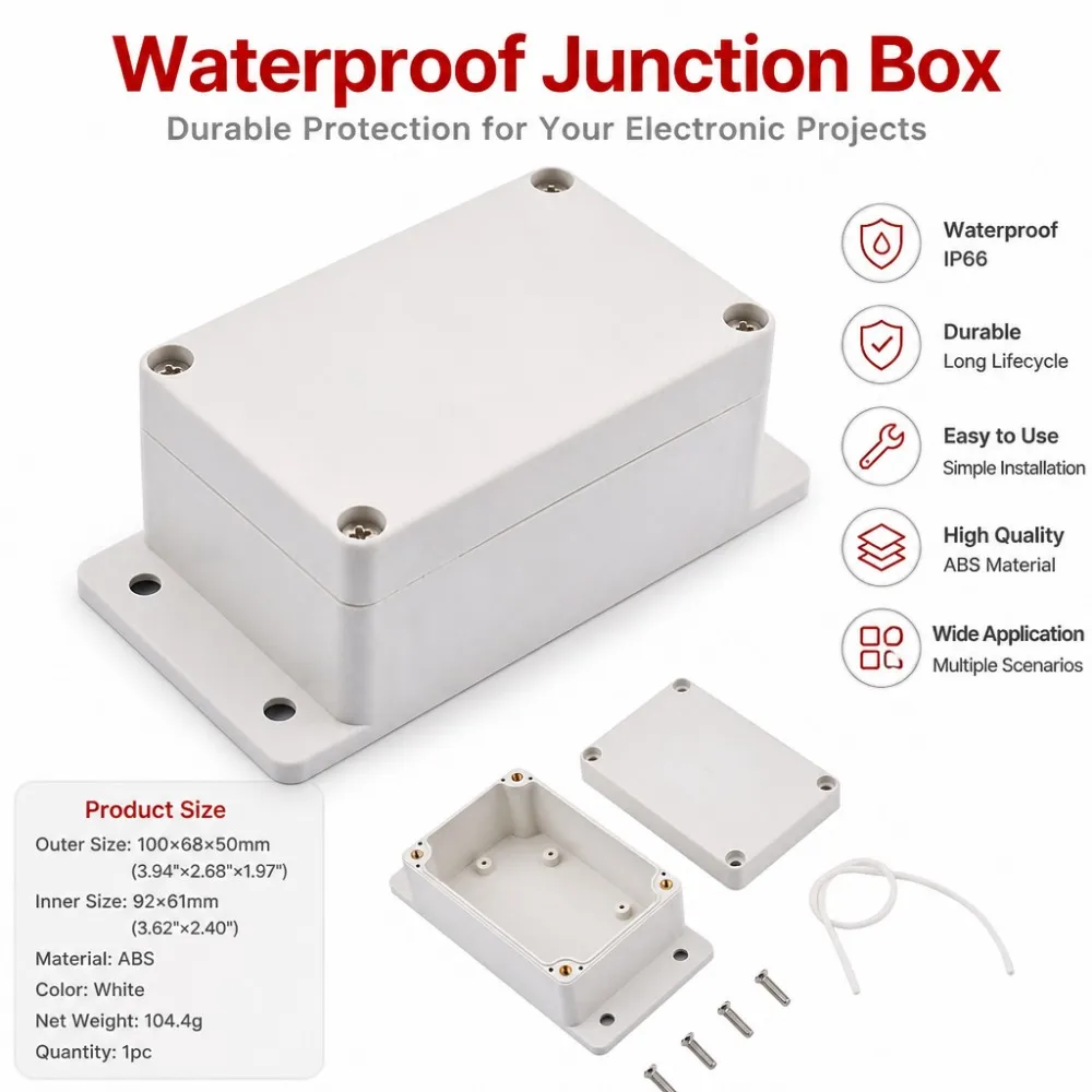 IP66 Waterproof Wire Junction Box Instrument Cases Universal Outdoor ABS Plastic Electrical Project Protection Enclosure Boxes ﻿