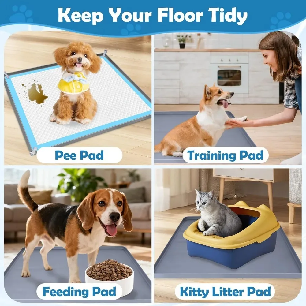 Hundekotunterlage-Halter, Silikon-Hundekotunterlage-Ablage, Geeignet für 24 Zoll x 24 Zoll Trainingsunterlagen – Detail 1