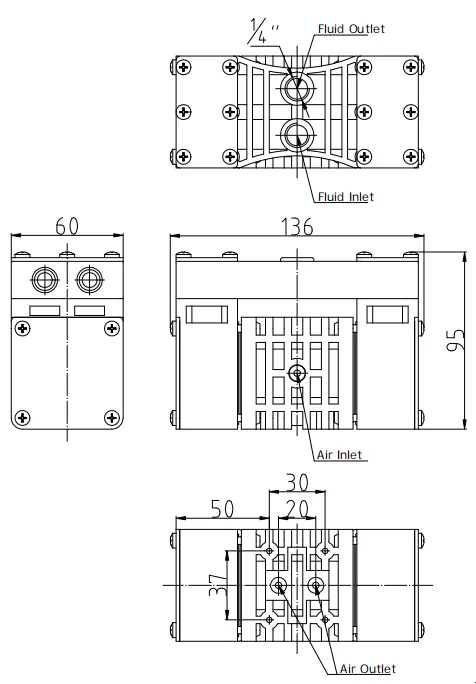 DN25 Aluminum Alloy Electric Diaphragm Pump Electroplating Chemical Filter Circulation Industrial Fluid Pump