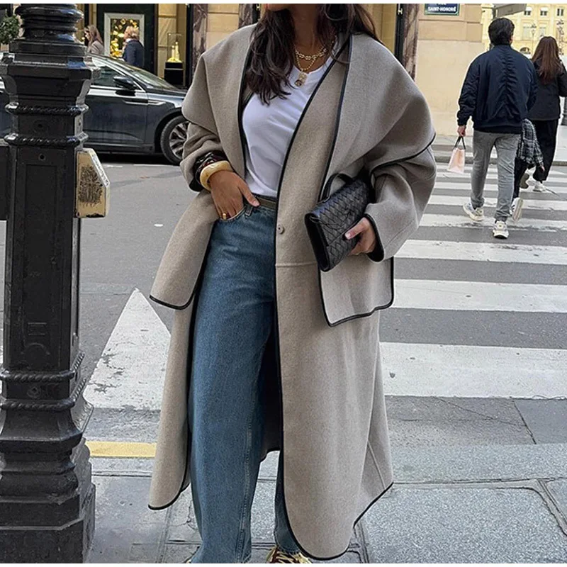 Women's Long Scarf Cardigans Knit Lapel Open Front Coatigan Casual Oversized Sweaters Jackets Fall Outwear with Pockets