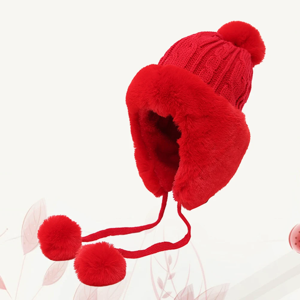 

Knitted Cap Hat with Earflap Adults Headwear Earmuff Women's Hats & Caps Korean Version