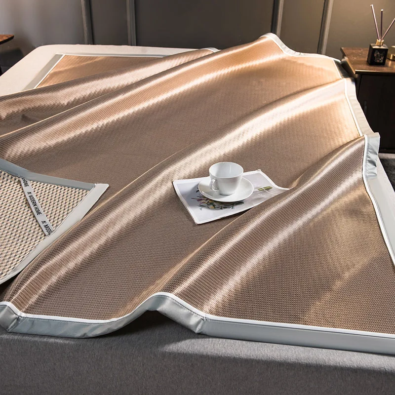 Customizable spring and summer new 1200D encryption solid color ice silk air conditioner seat three-piece set