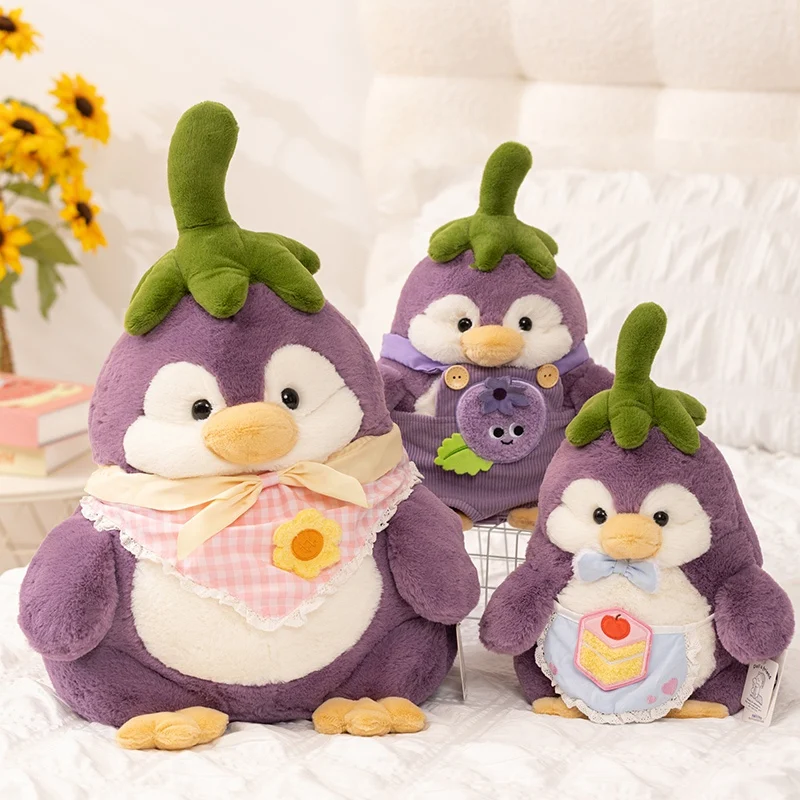 

Eggplant penguin Plush Toy Cartoon animal stuffed Anime Cute Pillow Children's Birthday Gift Fun Doll