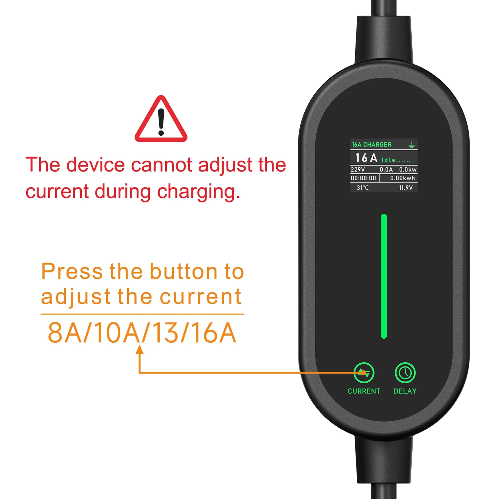 AFEEV 3.5KW Portable EV Charger Type2 16A EVSE Wallbox GBT Type1 J1772 Adapter for Electric Vehicle Car Charger