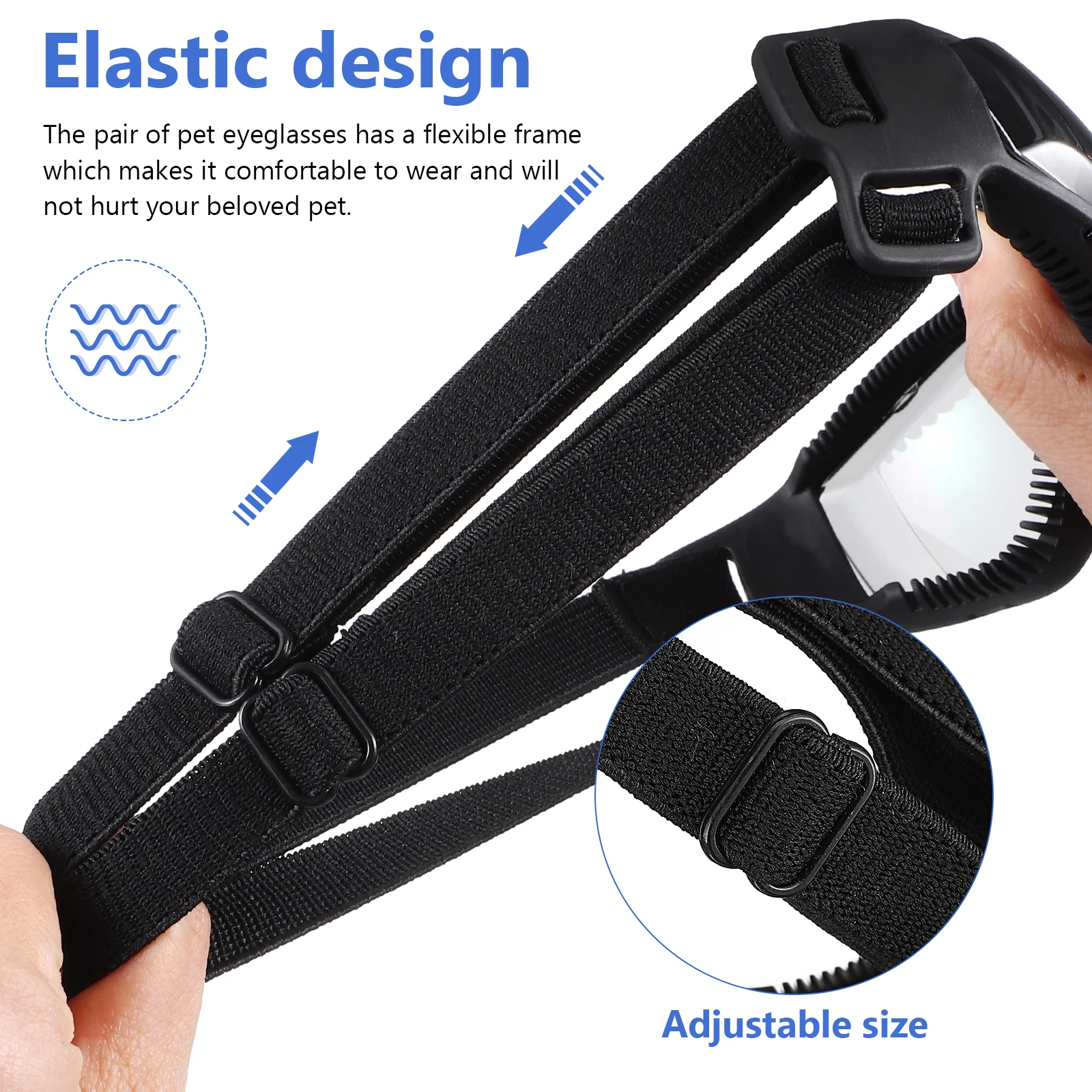 

Dog Sunglasses Black Frame Medium Breed Adjustable Size Pet Eye Care Glasses For Small Puppy Sun Protection Dog Accessories