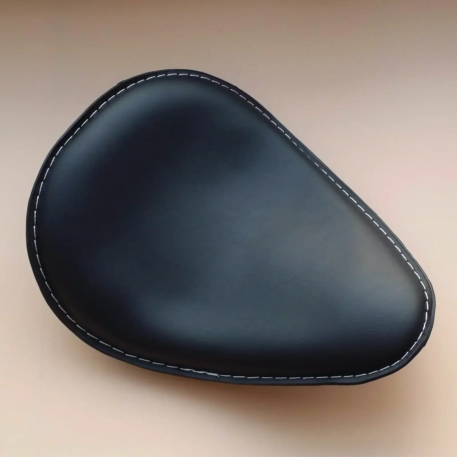 Black Leather Solo Seat For Harley Honda Kawasaki Suzuki Yamaha Chopper Bobber