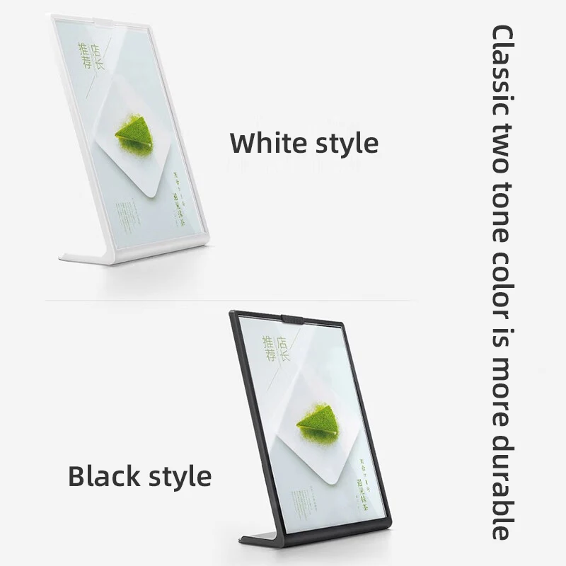 Acrylic Panel Menu Display Stand A4L-Shaped Vertical Table Card Table Brand High-End Plastic Wine Catalog Menu A5 Type Name Card