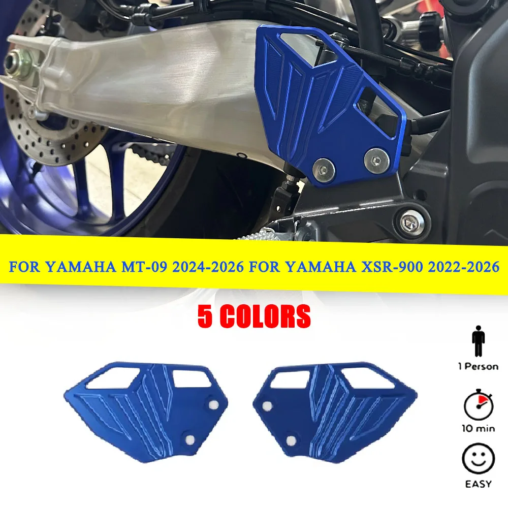 

For Yamaha MT09 MT-09 SP 2024-2026 XSR900 GP 2022-2026 Motorcycle Accessories Aluminum Rear Heel Kick Plate Footpeg Heel Plates