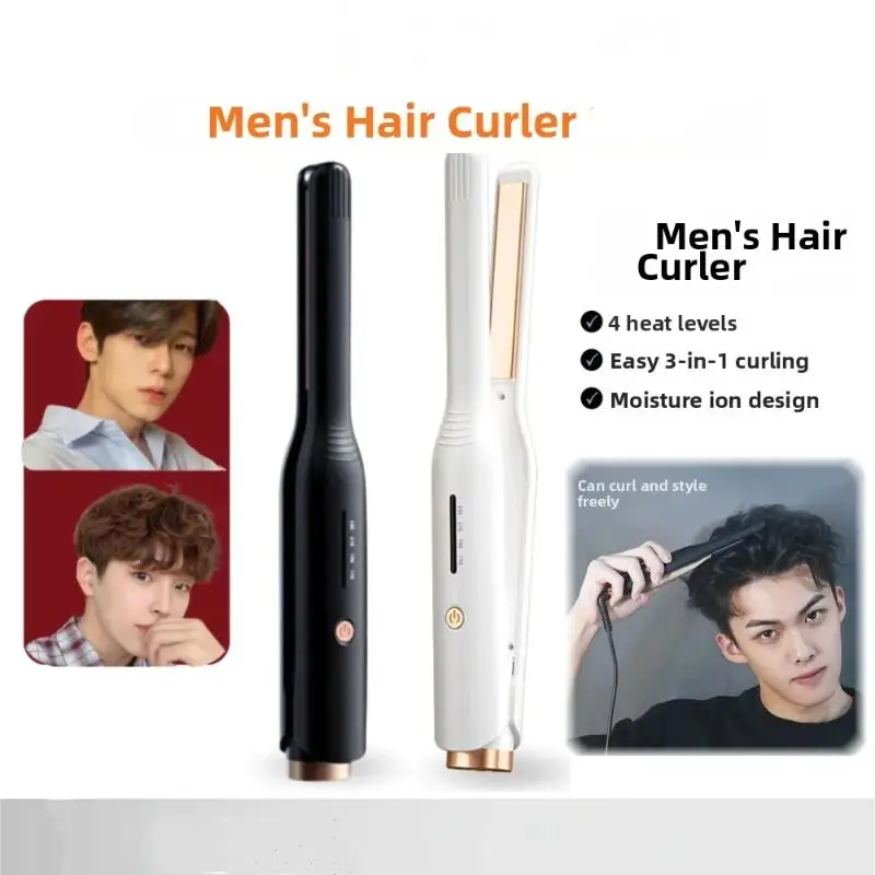 Men's Hair Curler 3-in-1 Styling Tool For Quick Styling - Mini Hair Curler For Men For Home Hair Styling