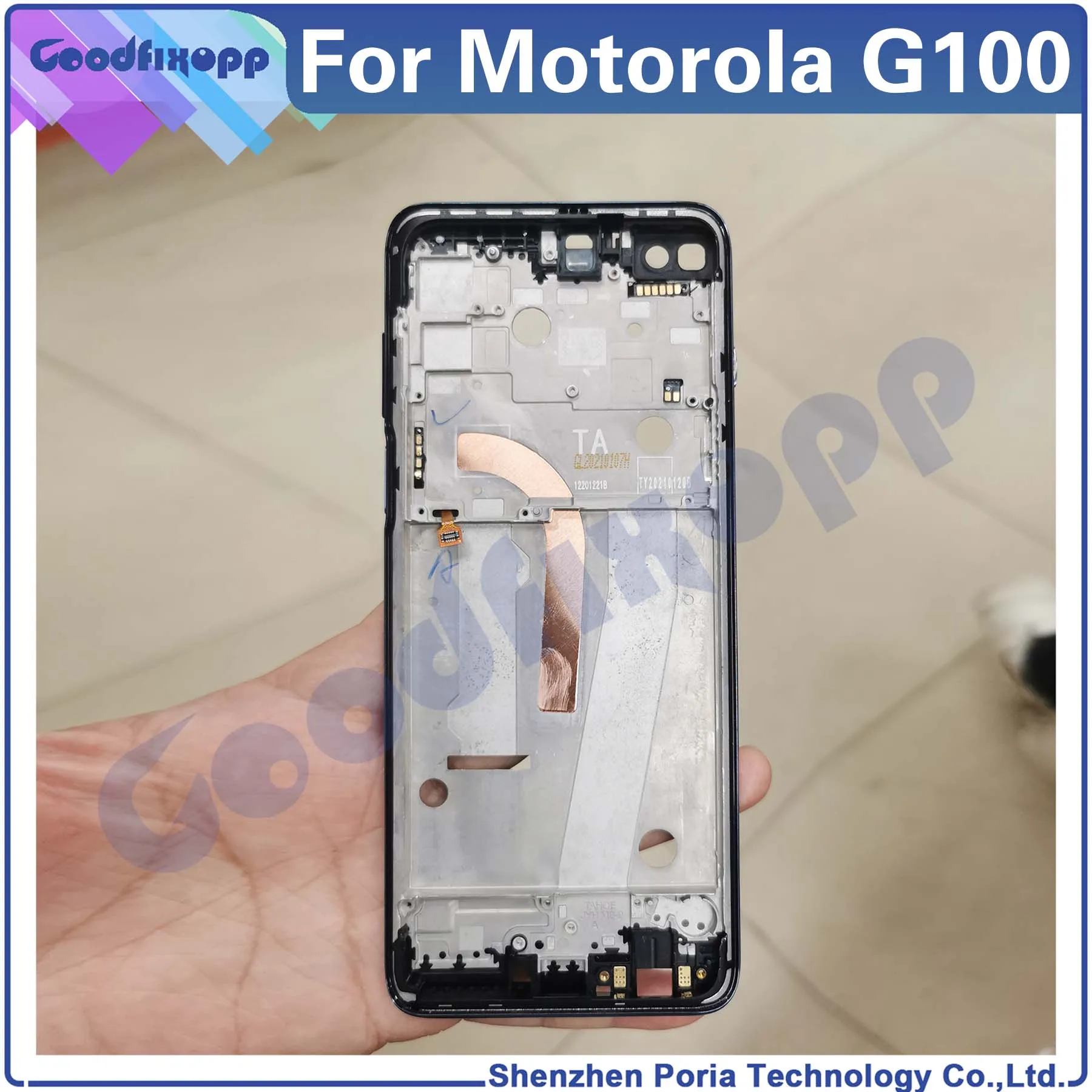 For Motorola Moto G100 XT2125 XT2125-4 Middle Front Frame LCD Support Mid Faceplate Bezel Repair Parts Replacement