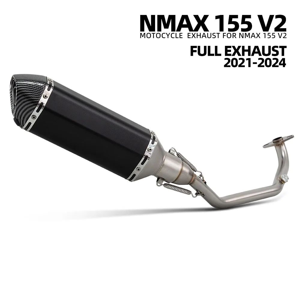

NMAX155 Exhaust System For Yamaha NMAX 155 V2 2021-2024 Motorcycle Escape Manifold 370MM Muffler with DB Killer Motorbike Kit