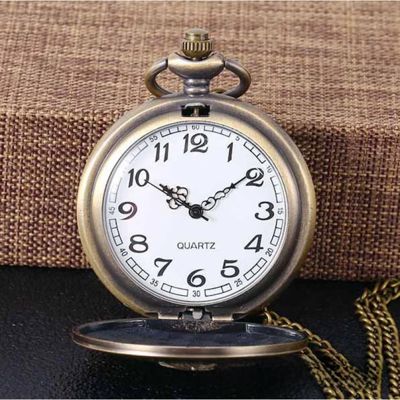 خمر نمط ساعة الجيب الأرقام الرومانية قلادة ساعة الجيب تذكارية خمر الكلاسيكية ساعة كوارتز توربيون الجدول عبر B