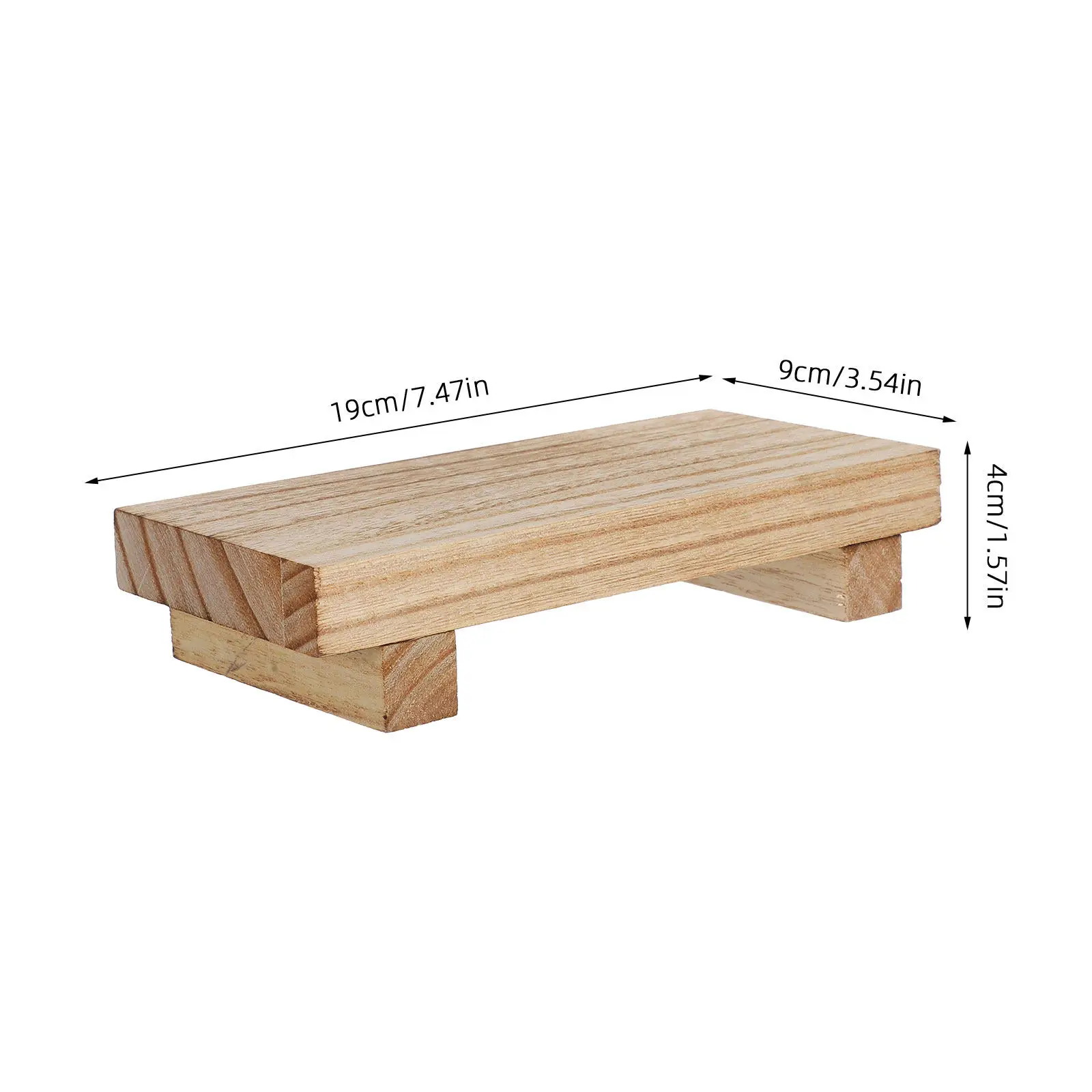 Rustic Wooden Pedestal Stand Small Bathroom Organizer Tray Soap Dish Dispenser Holder Vanity Counter Kitchen Sink Accessories - view 4