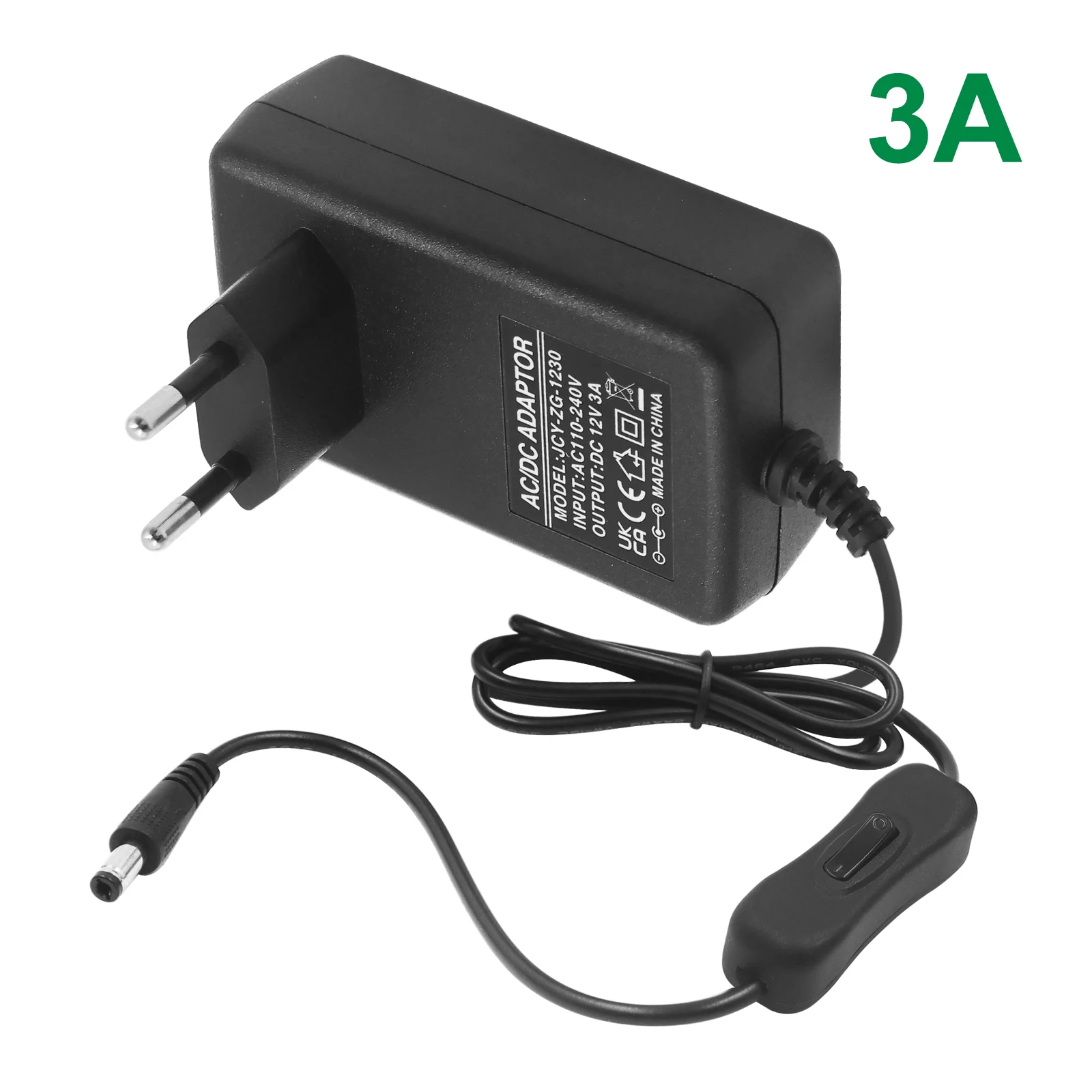 DC 12V l'autorisation pipeline 3A Alimentation avec interrupteur Adaptateur secteur Chargeur EU/US/AU/UK Prise AC110-240V à DC12V LED Adaptateur d'éclairage de bande