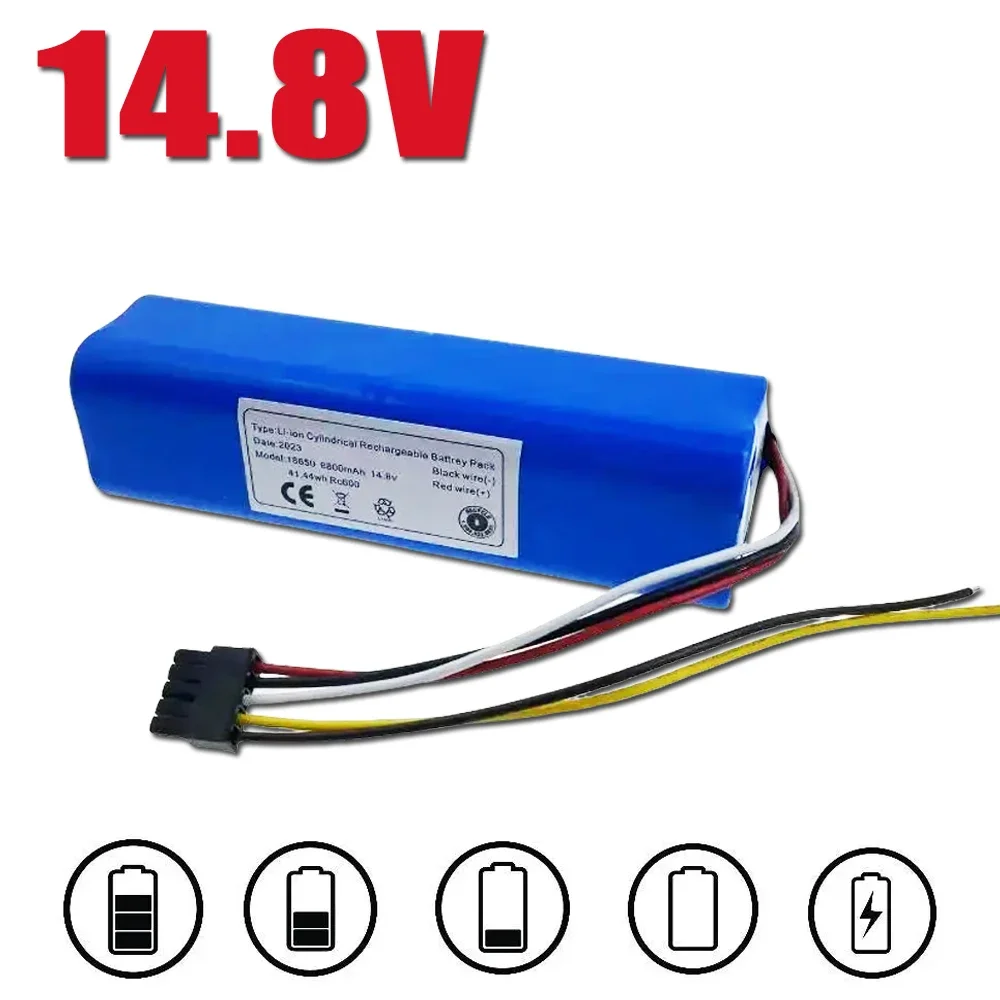 18650 MH1 4S2P-300S Robot Battery 14.8V 6800mAh for Cecotec Conga 5090 5490 6090 Robotic Vacuum Cleaner