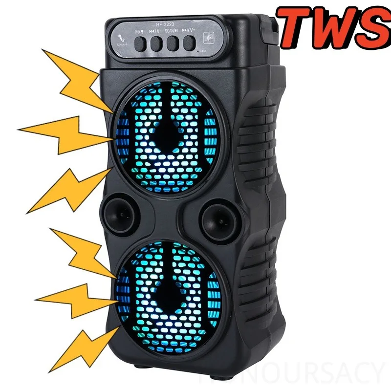 المحمولة في الهواء الطلق ساحة الرقص سمّاعات بلوتوث مع TWS/AUX/FM/TF HiFi ستيريو المحيطي مضخم الصوت MP3 مركز الموسيقى Caixa De Som