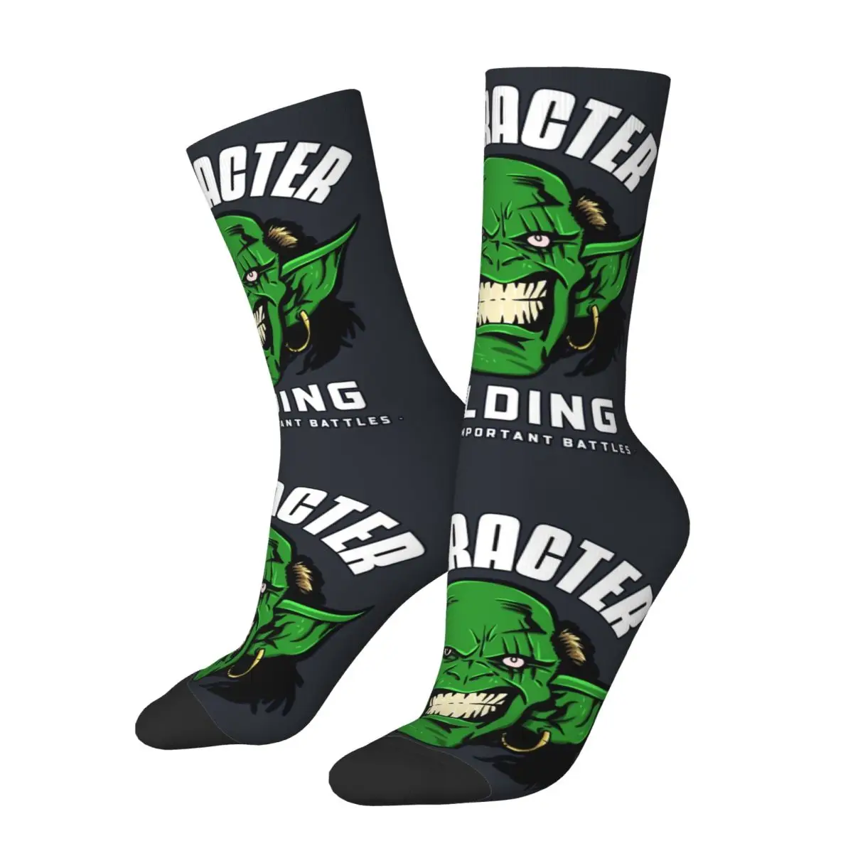 Crazy compression Ork Character Building _ The Most Important Battles Sock for Men Ork waaagh Pattern Printed Boys Crew Sock