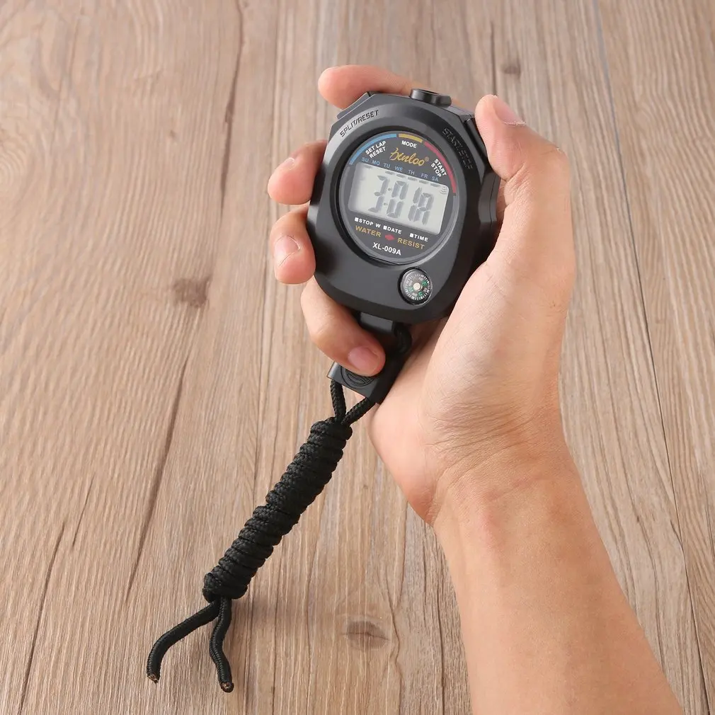 Portable ABS Time Counter Digital LCD Sports Stopwatch Professional Waterproof Sports Chronograph Durable Timer