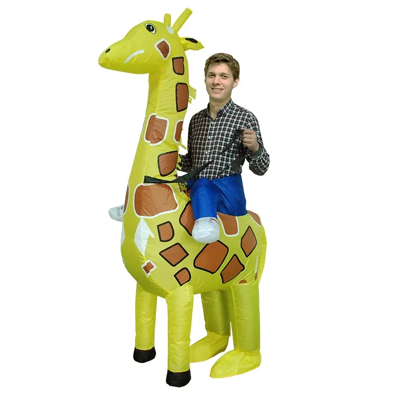 Simbok giraffe riding inflatable costume walking Halloween Christmas animal cosplay clothing suit adult men women