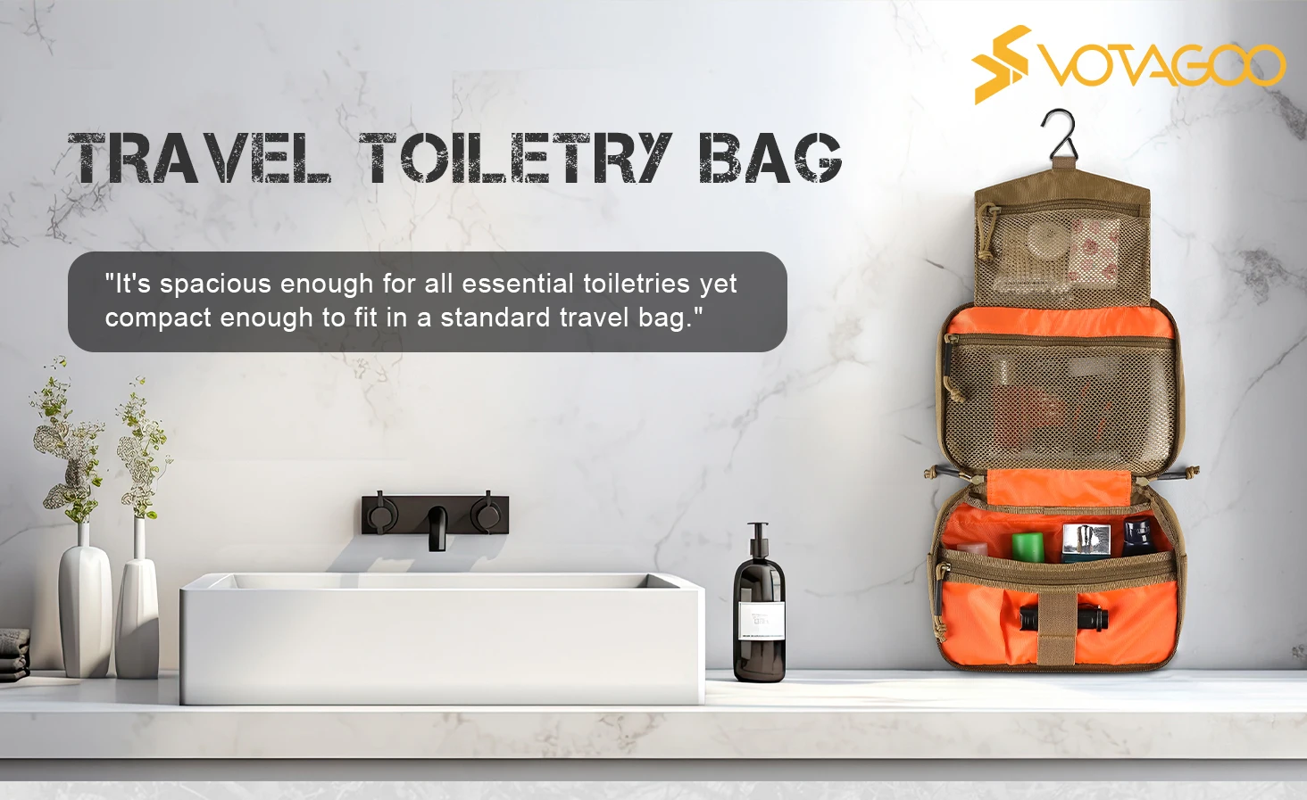 VOTAGOO Taktische Kulturtasche, Hygienetasche, EDC-Werkzeug, Molle-Beutel, kleines Dopp-Set, Reise-Duschtasche für Herren – Detail 1