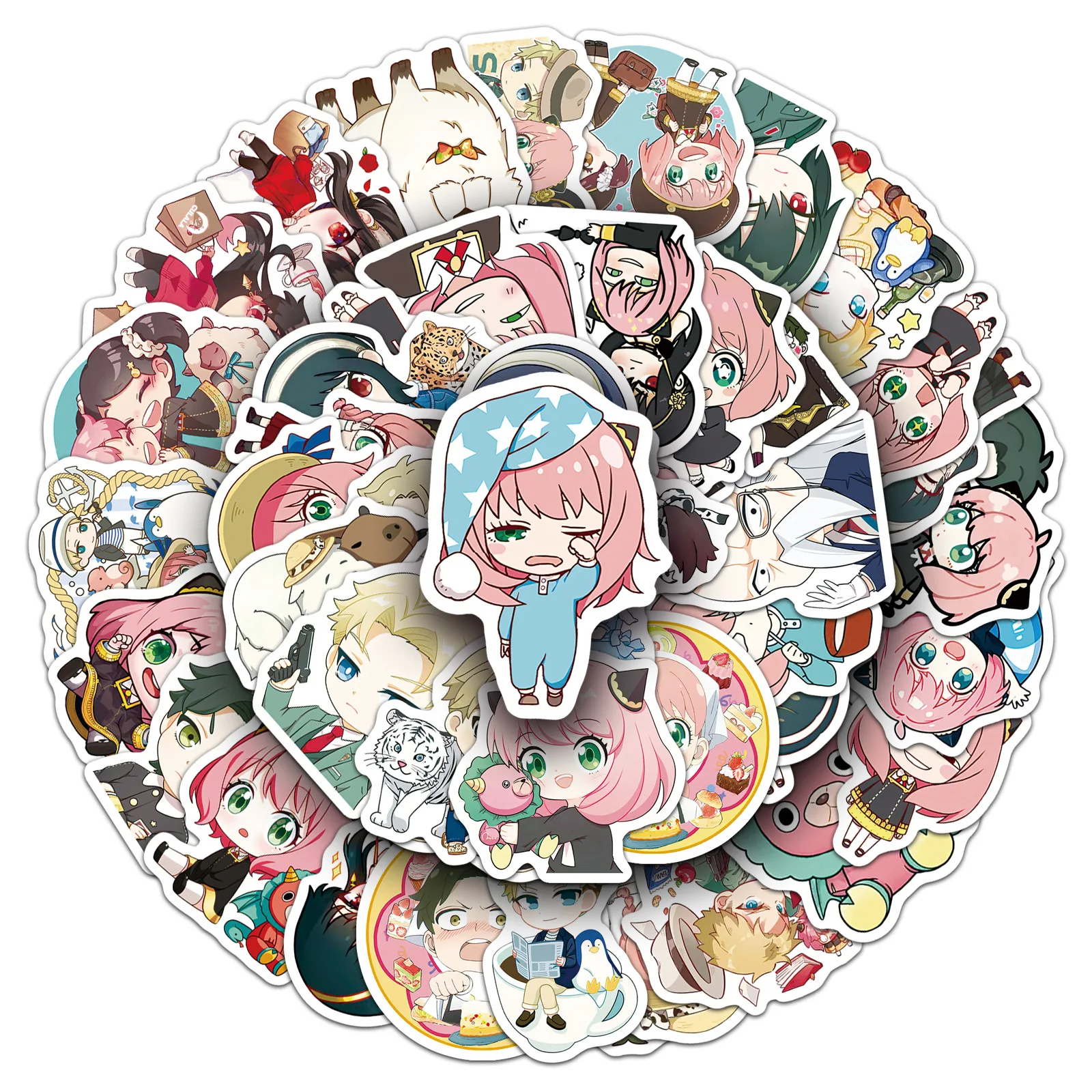 

50PCS Q version SPY×FAMILY Japan Anime Cartoon Cute Anya Forger Decorative Laptop Guitar iPad Waterproof Sticker Kids Toy