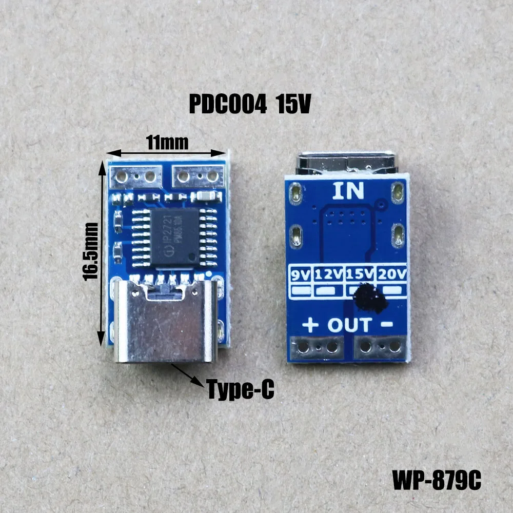 1pcs Type-C PD Decoy Module PD23.0 To DC DC Trigger Extension Cable QC4 Charger 9V 12V 15V 20V PDC004-PD WP-879C