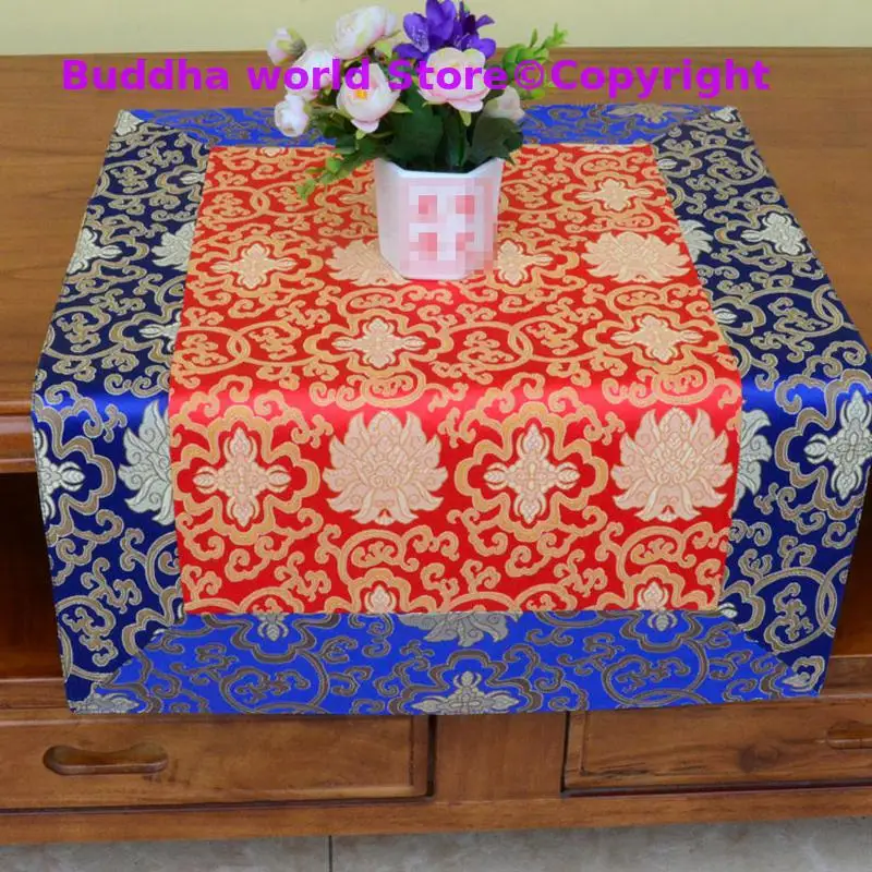 Wholesale Buddhism supplies Tibet family temple Auspicious Embroidery Buddha statue Altar cover Table cloth mat 70CM