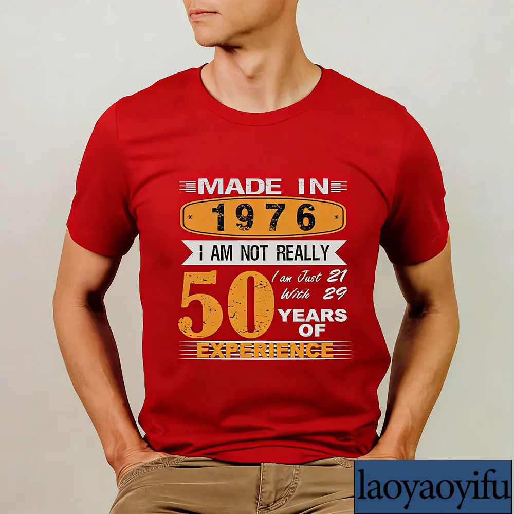 1976 Tee Fiftieth Birthday Shirts 50th Birthday Gift Shirt for Women and Men Vintage 1976 Shirt Gift for 50th Cotton T-shirts
