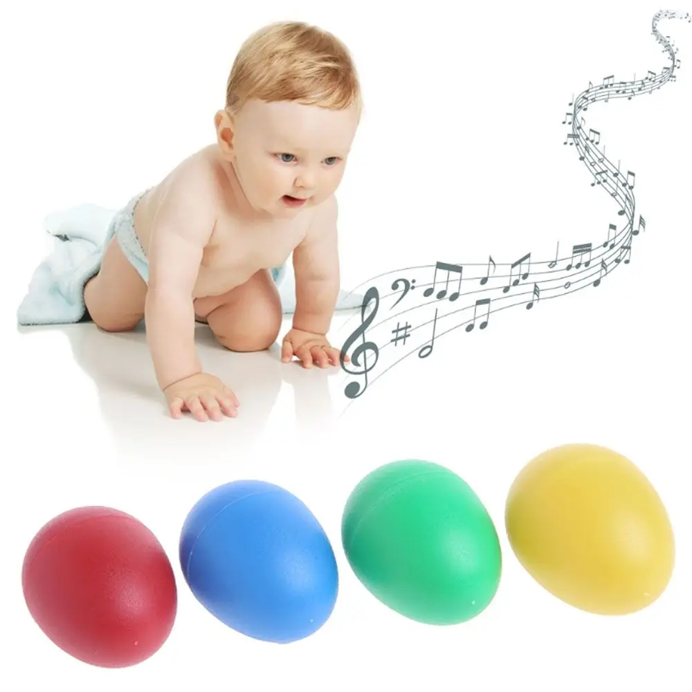 เครื่องดนตรี Rattle ของเล่นเด็กคึกคัก 2 ชิ้นพลาสติกเครื่องดนตรีไข่