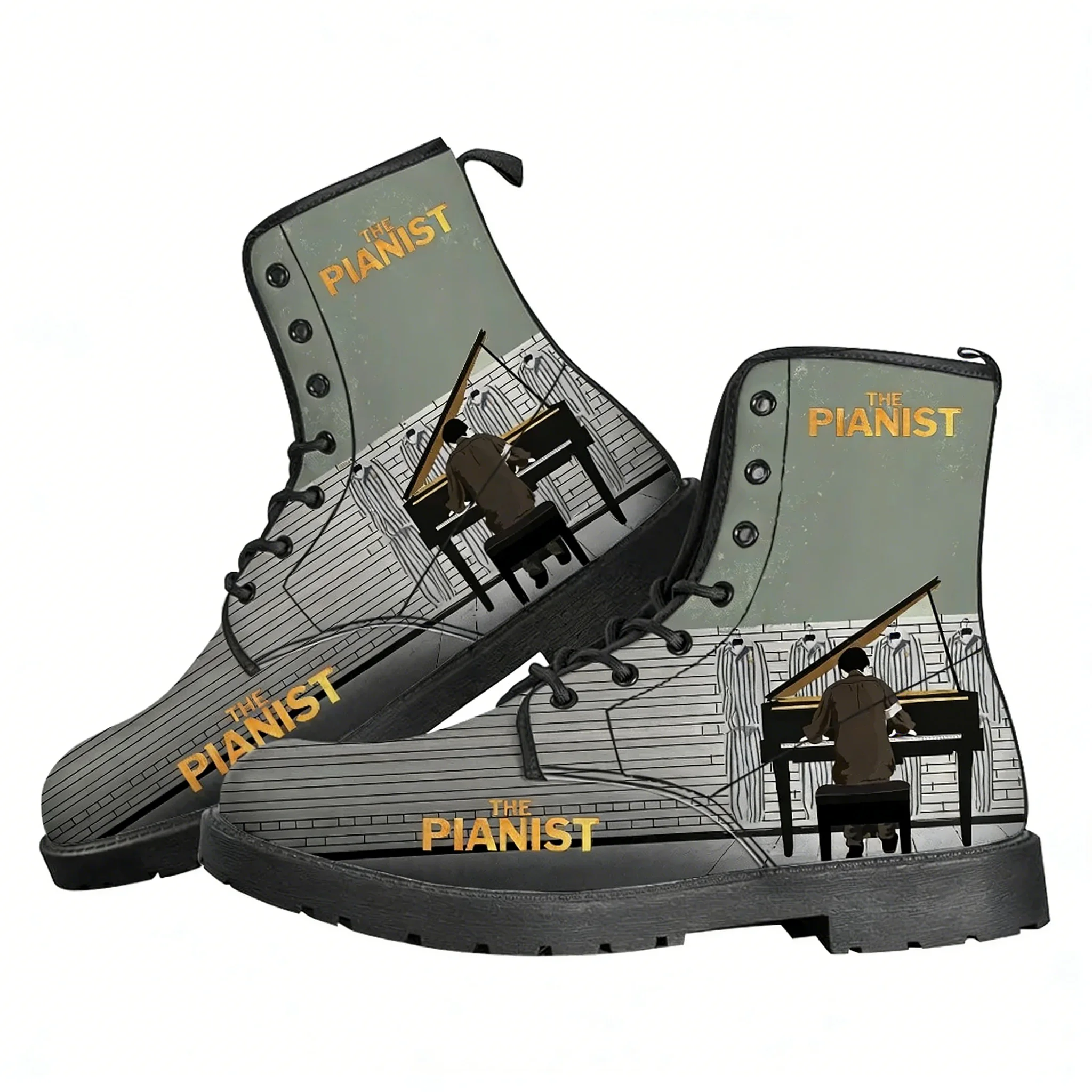 

The Pianist Boot Mens Womens Teenager Casual Boot Outdoor High Quality Casual Lightweight Personalized Pattern Custom Made Shoes