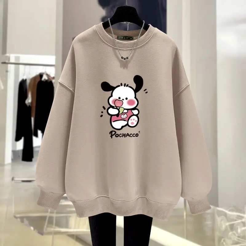 

Sanrio Pochacco женские толстовки Kawaii мультфильм студенческие осенние топы с длинными рукавами и круглым вырезом женская одежда верхняя одежда для бега