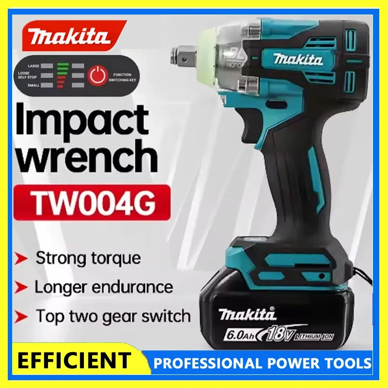 

Makita TW004G 630N.m Бесщеточная отвертка Аккумуляторная электрическая отвертка Перезаряжаемая дрель-шуруповерт для батареи Makita 18 В