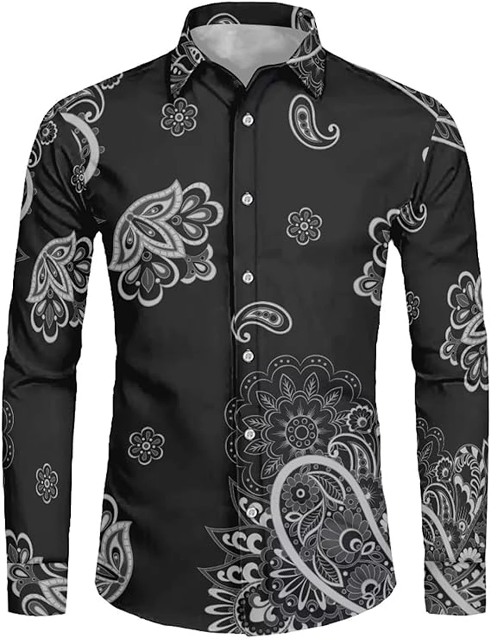 

Men's New Street Trendy Plant Leopard Print Shirt Tropical Hawaii Beach Vacation Soft Long-sleeved Clothes Comfortable Tops Men