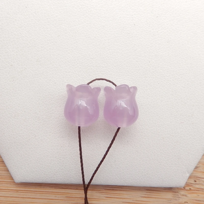 

Натуральный камень ручной работы в форме цветка фиолетовый агат бусины из драгоценных камней 10x9 мм 2,5 г для самостоятельного изготовления ювелирных изделий женские серьги аксессуары