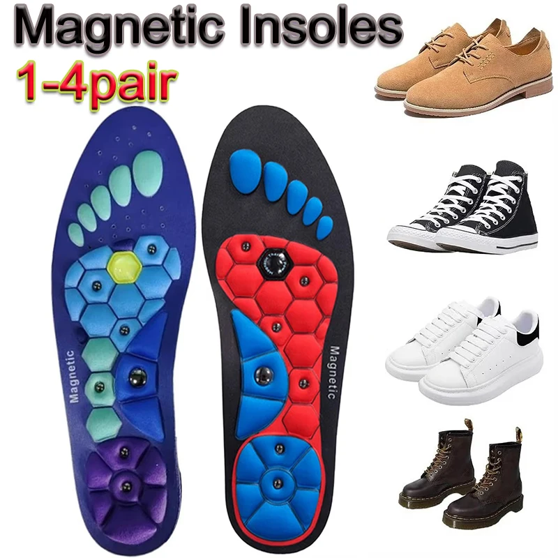 1/2/3/4 çift yeni manyetik akupunktur tabanlık erkek kadın ayak masajı spor tabanlık manyetik terapi tabanlık yorgunluğu gidermek için