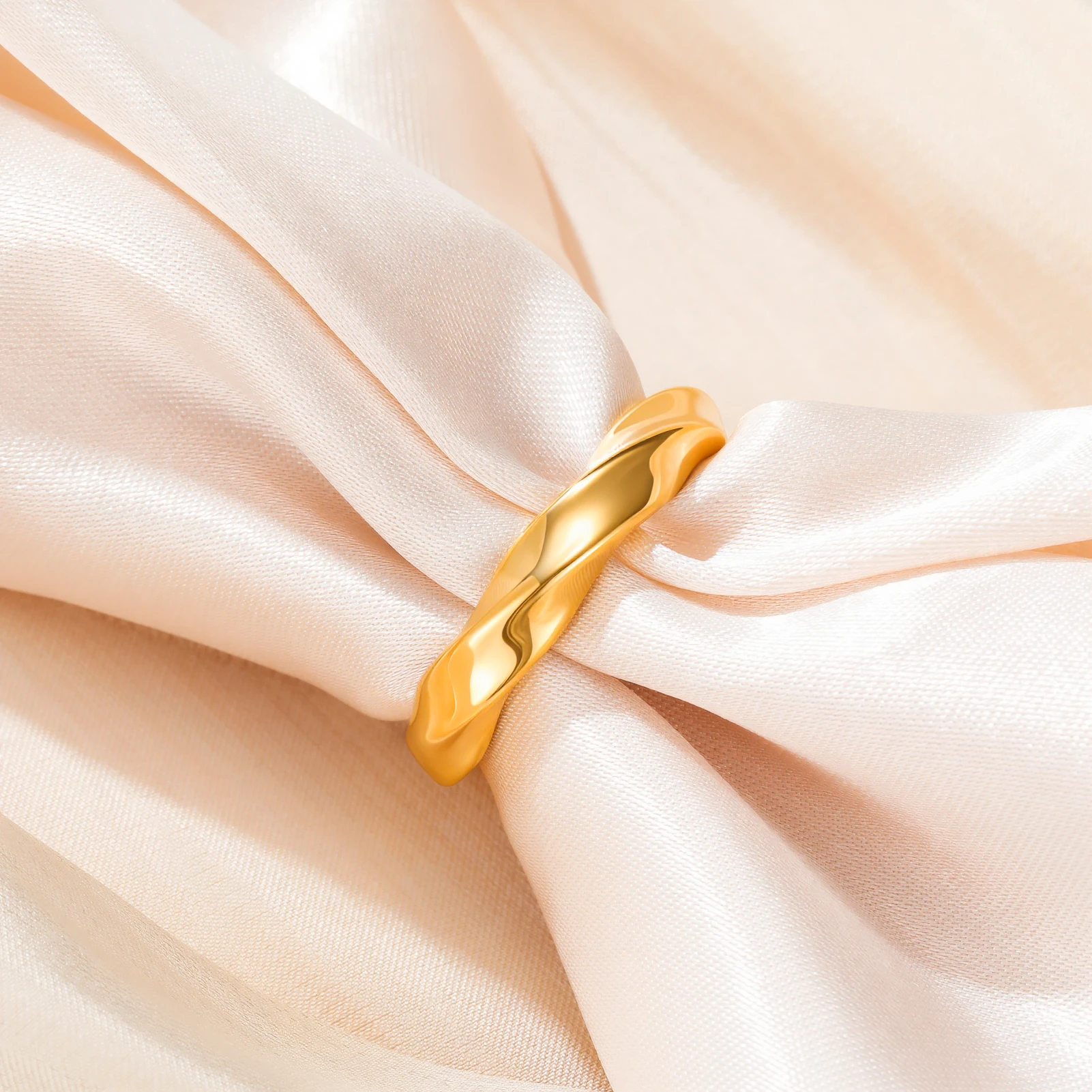Klassische Mobius Ringe für Männer Frauen Edelstahl Gold Farbe Twist Paar Ring Minimalistischen Einfache Mode Schmuck Großhandel – Detail 7