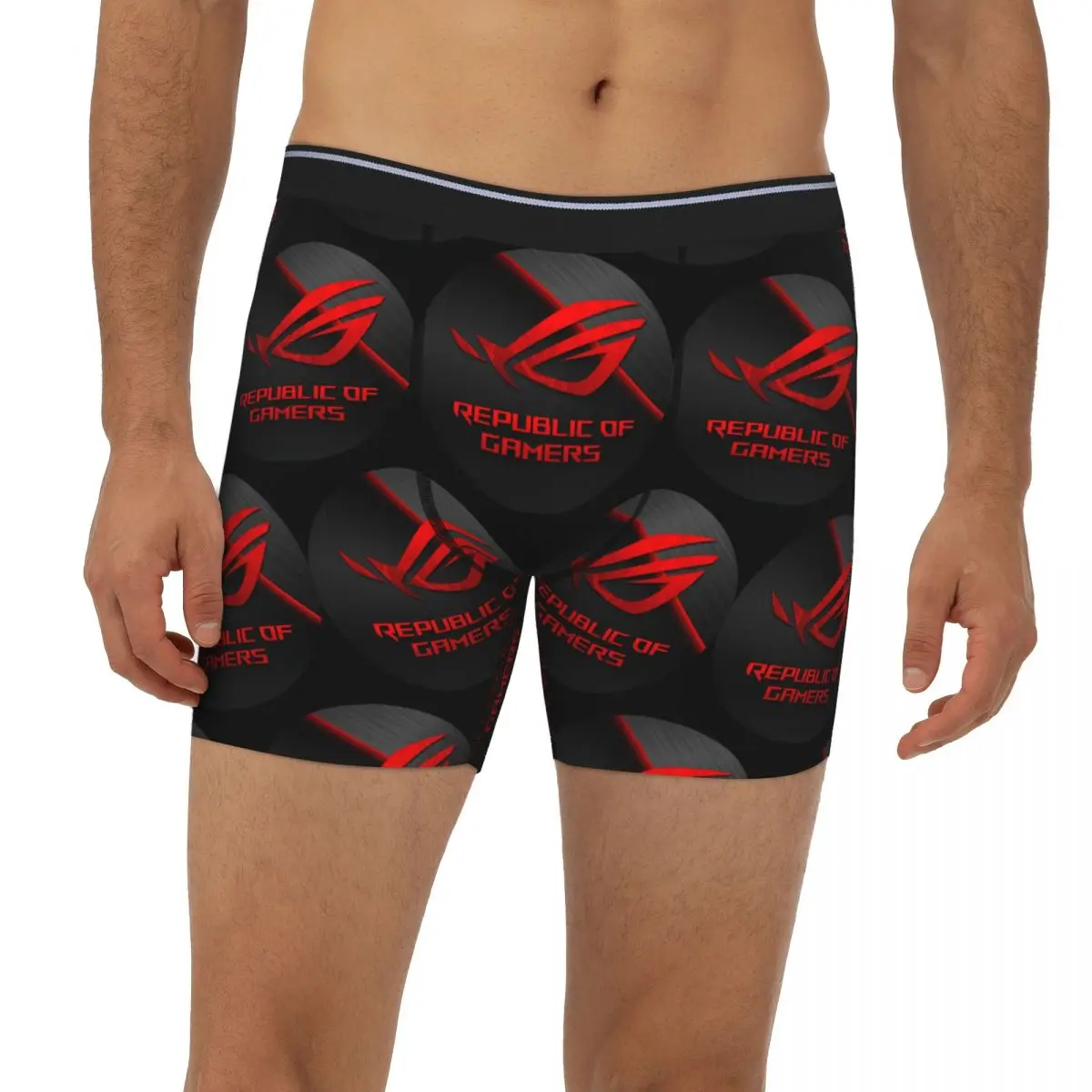 

Asus Rog Strix Log Long Boxer Underpants Short Men's Panties Soft Underwear for Homme Man Boyfriend Gifts